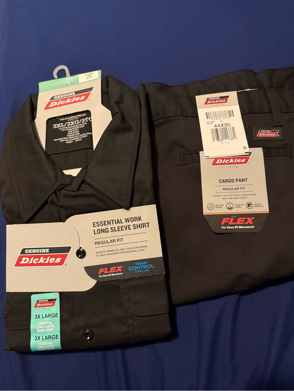 Dickies Black Long Sleeve Essential Work Shirt & Cargo Pants Set